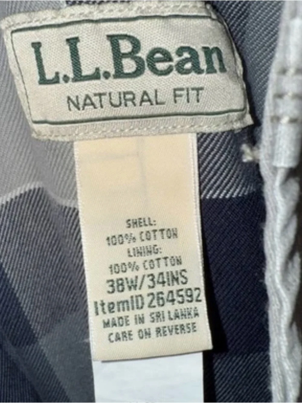 L.L Bean Lined Pants 38x34 (*actual 38x33) Gray Ripstop Utility Tactical Cargo